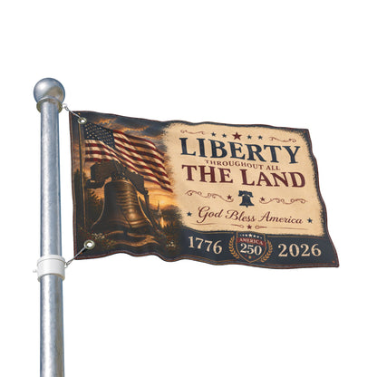 Liberty Bell House Flag | America 250 Patriotic Flag | God Bless America Outdoor House Flag | 1776–2026 Heritage Collection