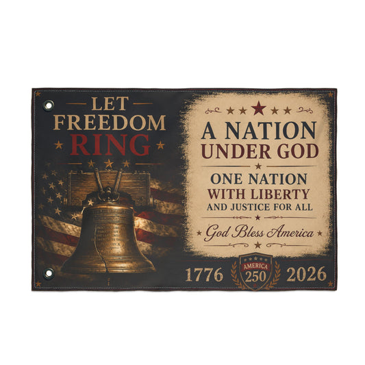 Let Freedom Ring House Flag | Liberty Bell America 250 Patriotic Flag | 1776–2026 Outdoor Porch Decor | Heritage Collection