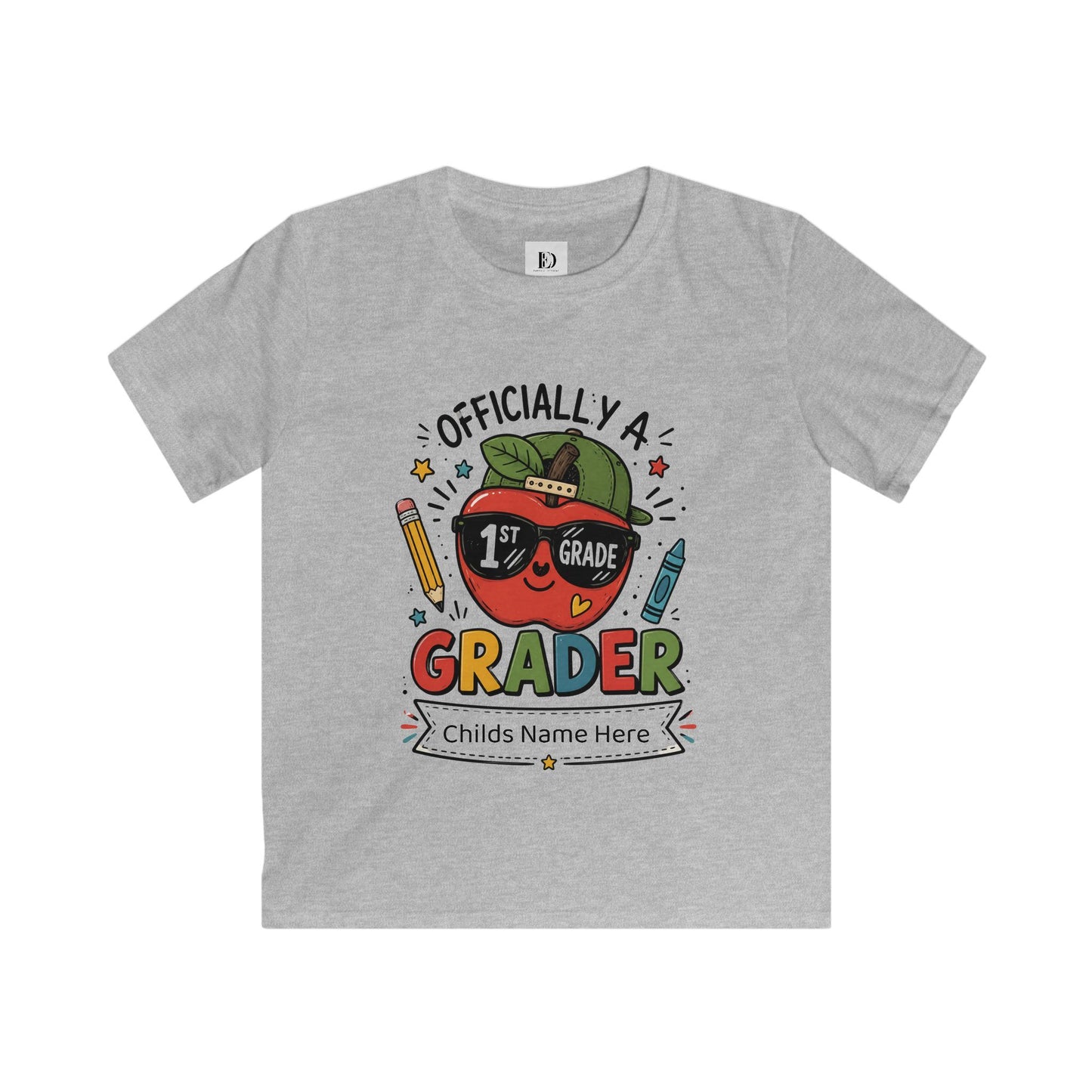 Officially a 1st Grade Grader Kids Tee — Personalized Back-to-School Shirt