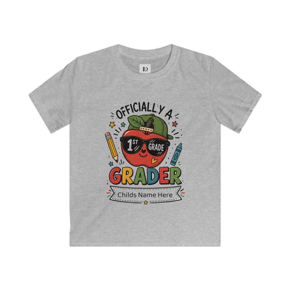 Officially a 1st Grade Grader Kids Tee — Personalized Back-to-School Shirt