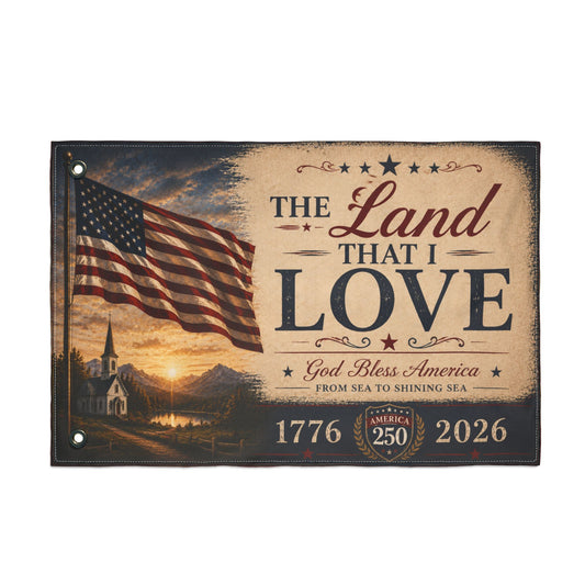 Land That I Love House Flag | God Bless America Patriotic Flag | America 250 Christian Outdoor Decor | 1776–2026 Heritage Collection