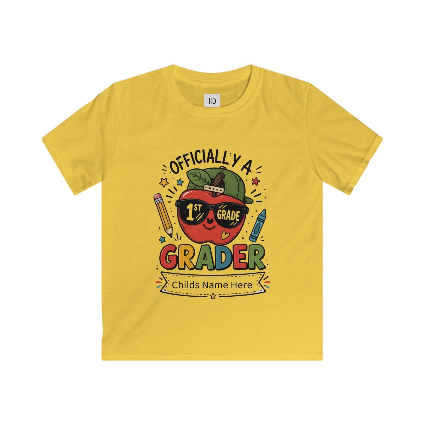 Officially a 1st Grade Grader Kids Tee — Personalized Back-to-School Shirt