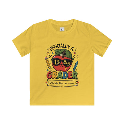 Officially a 1st Grade Grader Kids Tee — Personalized Back-to-School Shirt