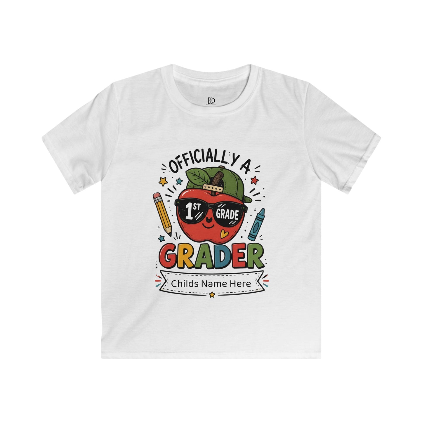 Officially a 1st Grade Grader Kids Tee — Personalized Back-to-School Shirt