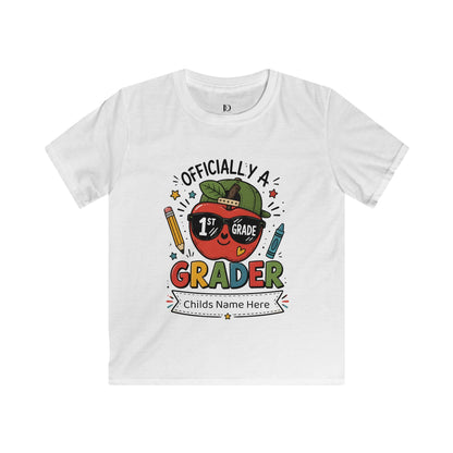Officially a 1st Grade Grader Kids Tee — Personalized Back-to-School Shirt