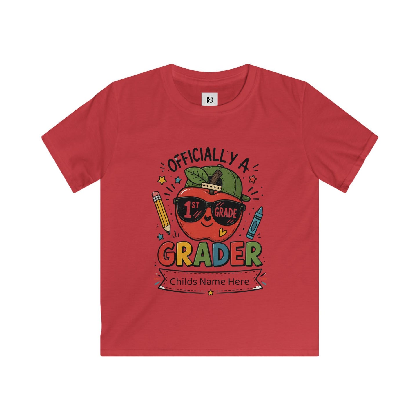 Officially a 1st Grade Grader Kids Tee — Personalized Back-to-School Shirt