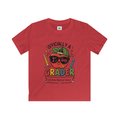 Officially a 1st Grade Grader Kids Tee — Personalized Back-to-School Shirt