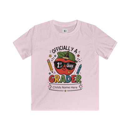 Officially a 1st Grade Grader Kids Tee — Personalized Back-to-School Shirt
