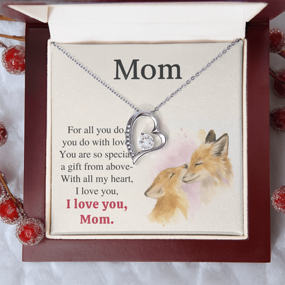 Forever Love Necklace – 'I Love You Mom' Fox Card • Gift for Momrevise the page and i will update