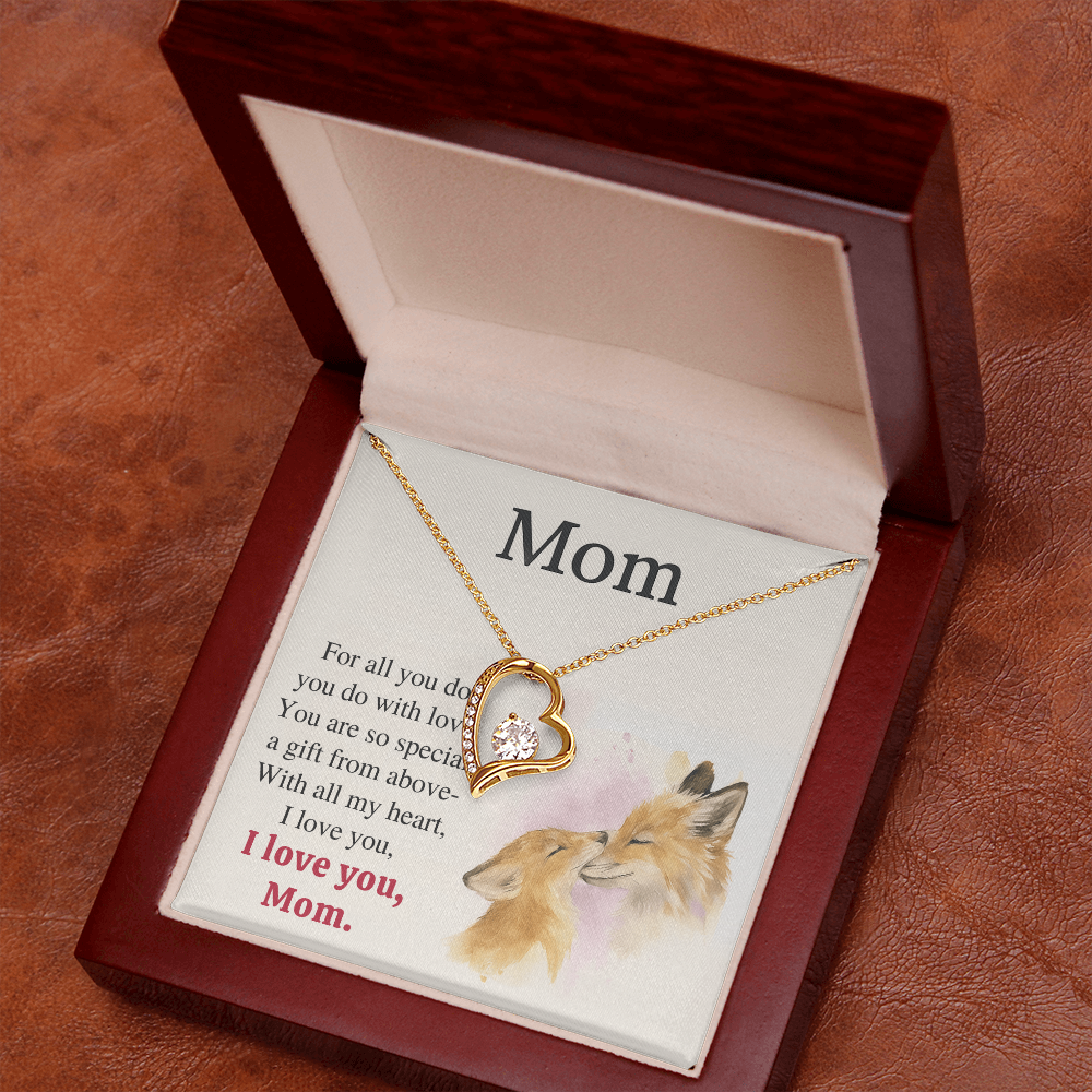 Forever Love Necklace – 'I Love You Mom' Fox Card • Gift for Momrevise the page and i will update