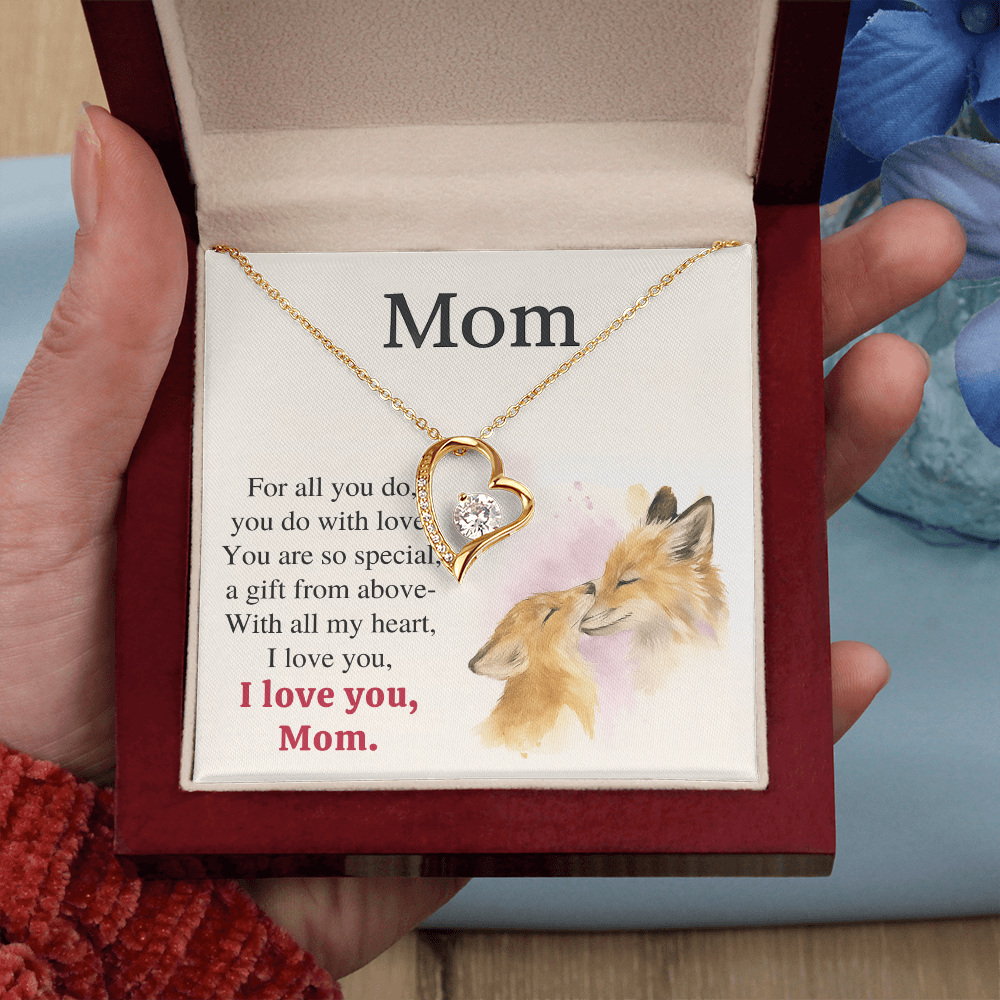 Forever Love Necklace – 'I Love You Mom' Fox Card • Gift for Momrevise the page and i will update