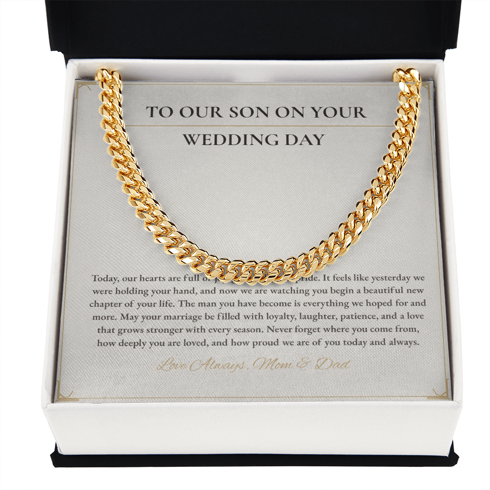 Cuban Link Necklace – Meaningful Gift for Son on His Wedding Day