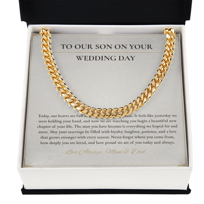Cuban Link Necklace – Meaningful Gift for Son on His Wedding Day