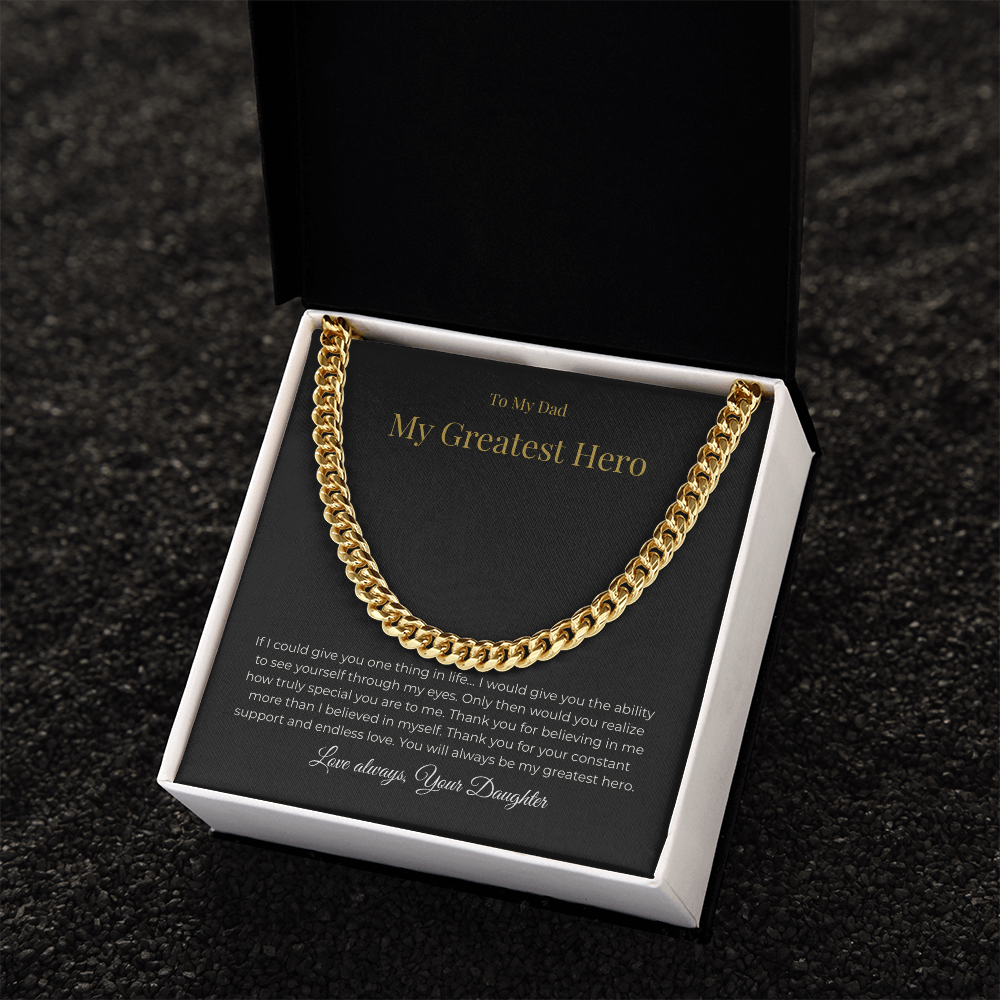 To My Dad – My Greatest Hero Necklace - A Gift From Your Daughter