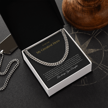 To My Dad – My Greatest Hero Necklace - A Gift From Your Daughter