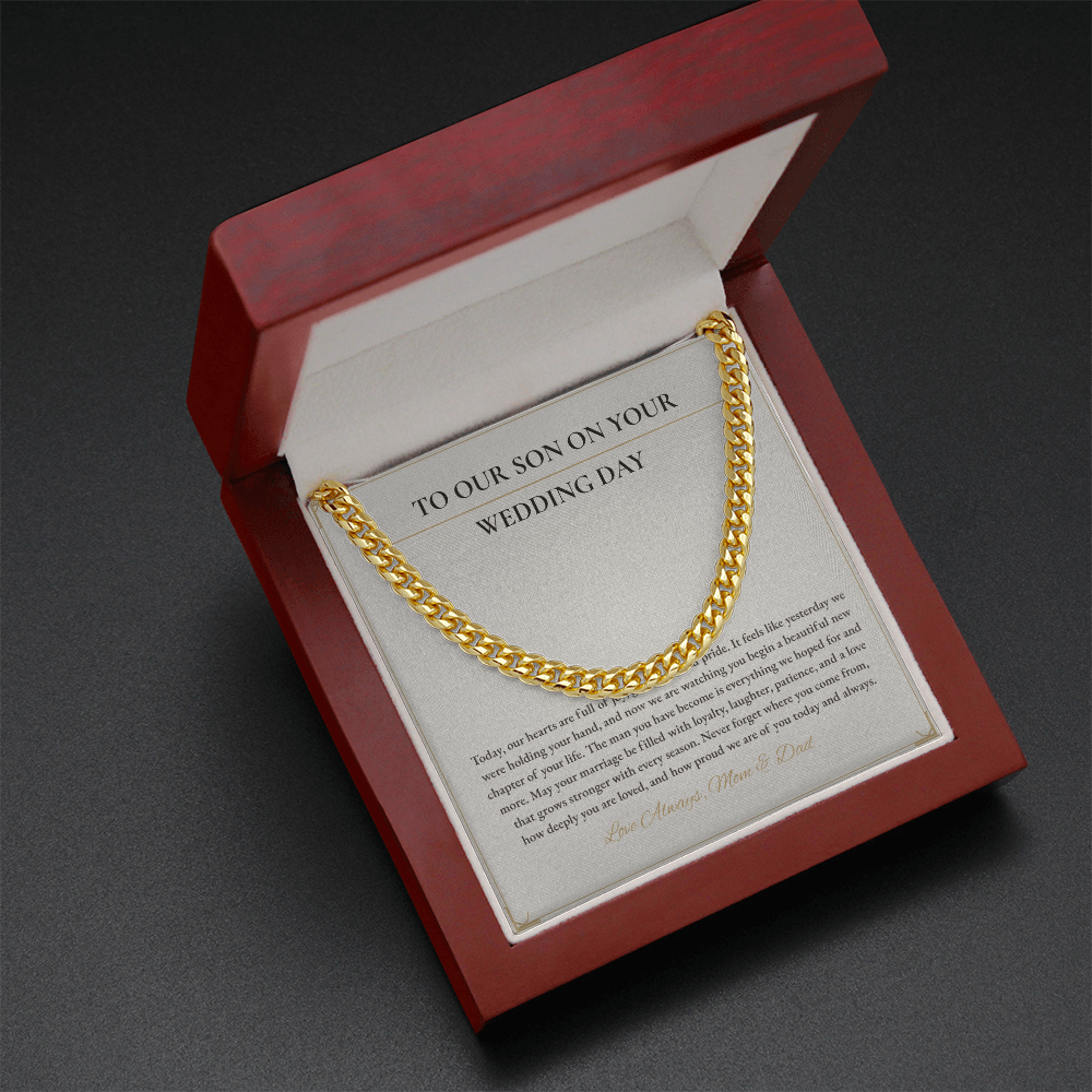 Cuban Link Necklace – Meaningful Gift for Son on His Wedding Day