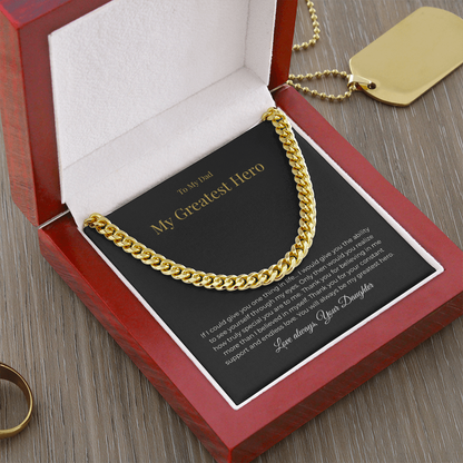 To My Dad – My Greatest Hero Necklace - A Gift From Your Daughter