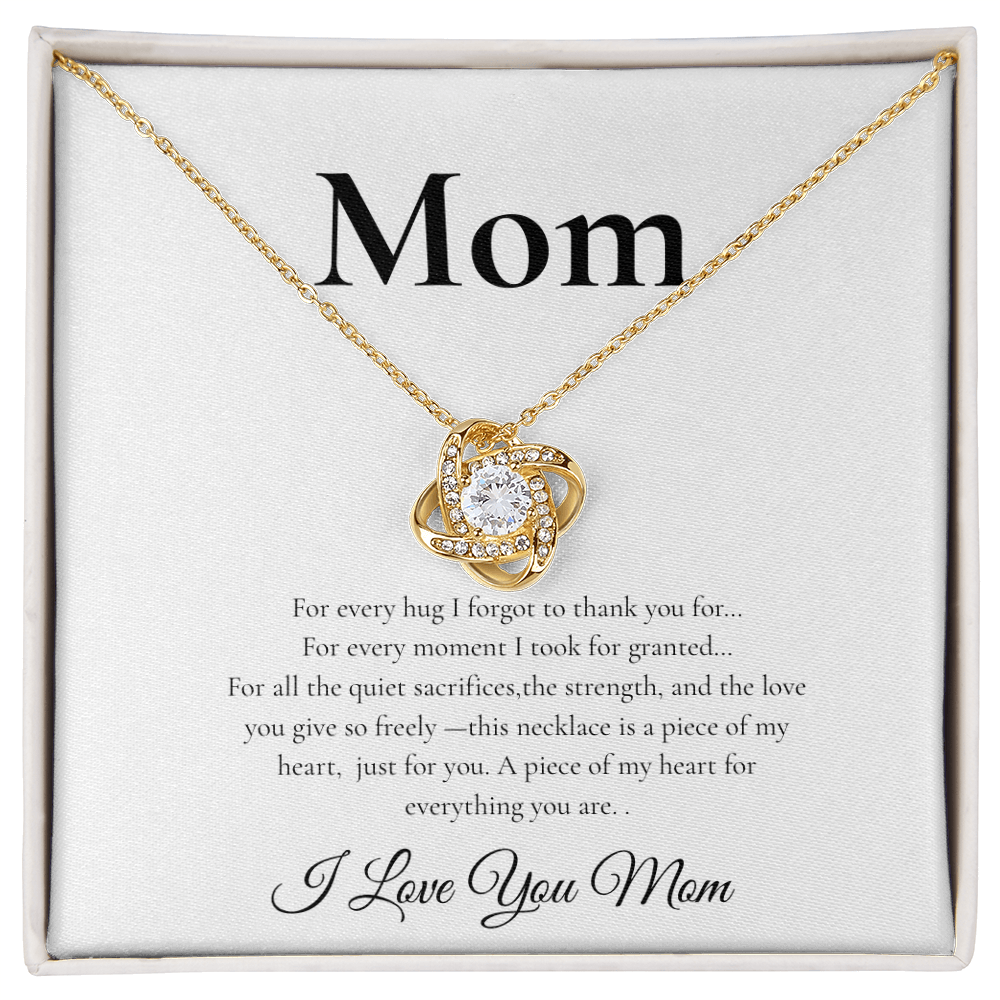 Forever Love Necklace – “To My Mom” Heart Pendant with Sentimental Message Card