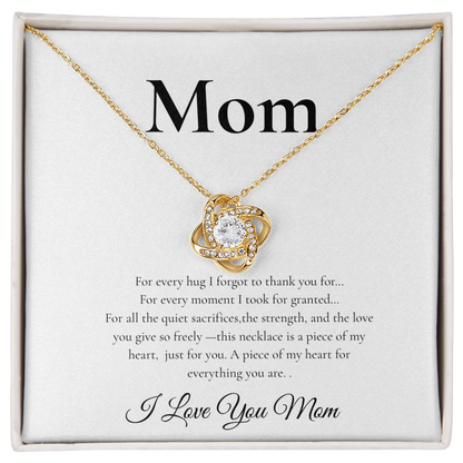 Forever Love Necklace – “To My Mom” Heart Pendant with Sentimental Message Card