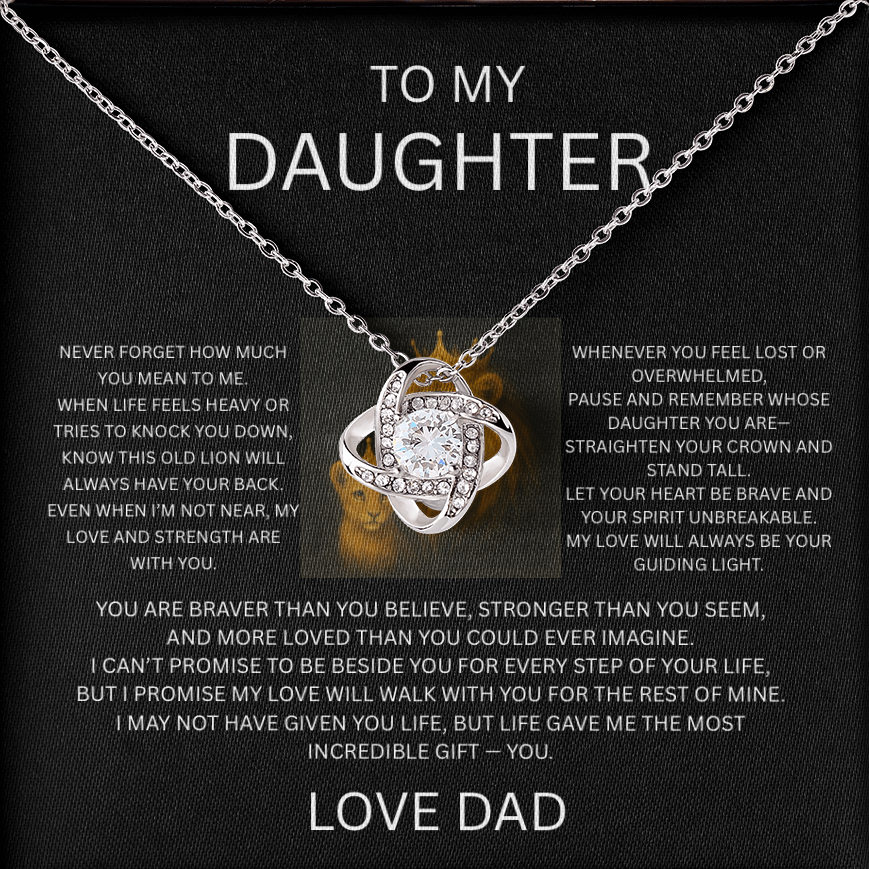 “Gift for Daughter from Dad - Love Knot Necklace | Valentine's, Birthday, Graduation”