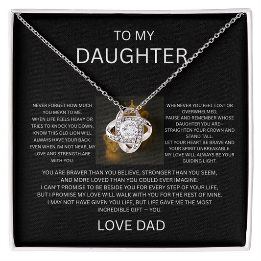 “Gift for Daughter from Dad - Love Knot Necklace | Valentine's, Birthday, Graduation”
