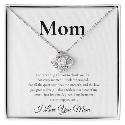 Forever Love Necklace – “To My Mom” Heart Pendant with Sentimental Message Card