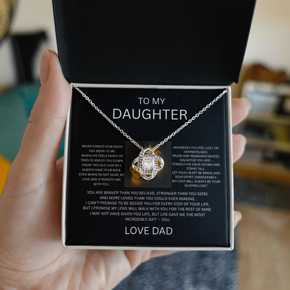 “Gift for Daughter from Dad - Love Knot Necklace | Valentine's, Birthday, Graduation”