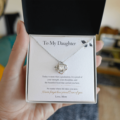 To My Daughter – Graduation Love Knot Necklace – I'm Proud of the Woman You've Become