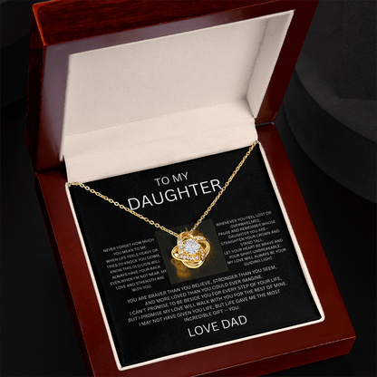 “Gift for Daughter from Dad - Love Knot Necklace | Valentine's, Birthday, Graduation”