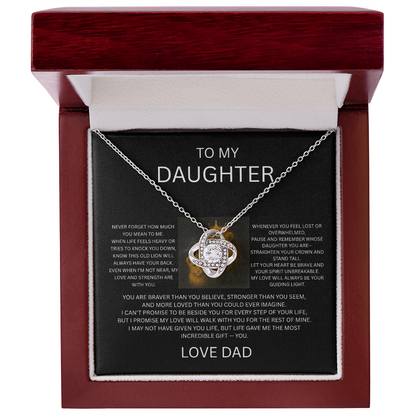 “Gift for Daughter from Dad - Love Knot Necklace | Valentine's, Birthday, Graduation”
