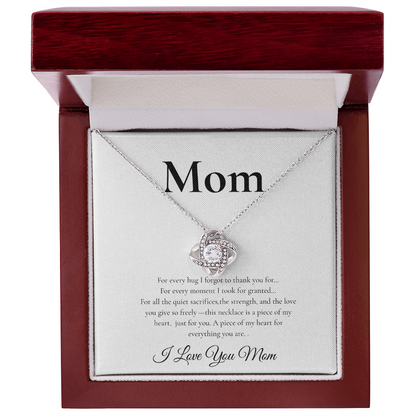 Forever Love Necklace – “To My Mom” Heart Pendant with Sentimental Message Card