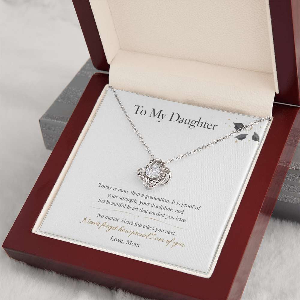 To My Daughter – Graduation Love Knot Necklace – I'm Proud of the Woman You've Become