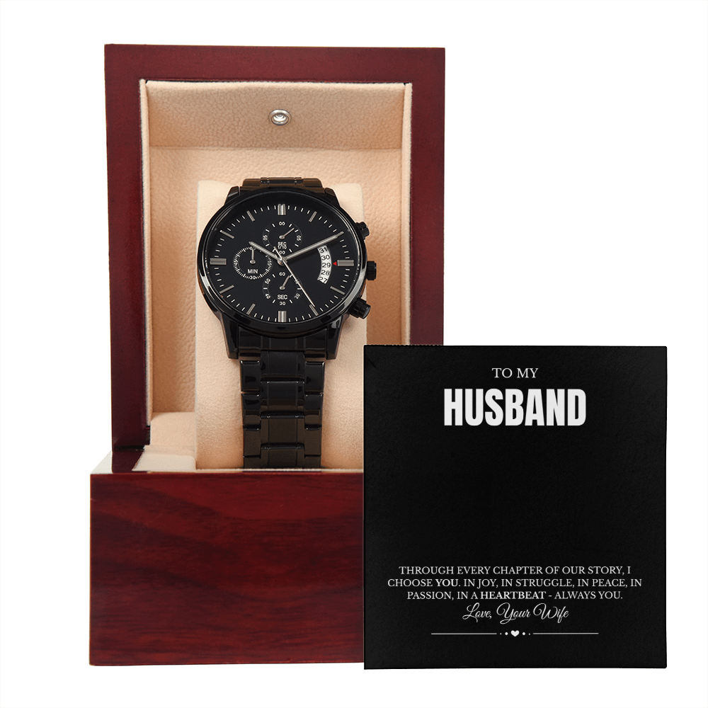 FOREVER YOURS - BLACK CHRONOGRAPH WATCH
