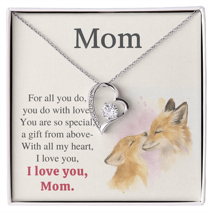 Forever Love Necklace – 'I Love You Mom' Fox Card • Gift for Momrevise the page and i will update