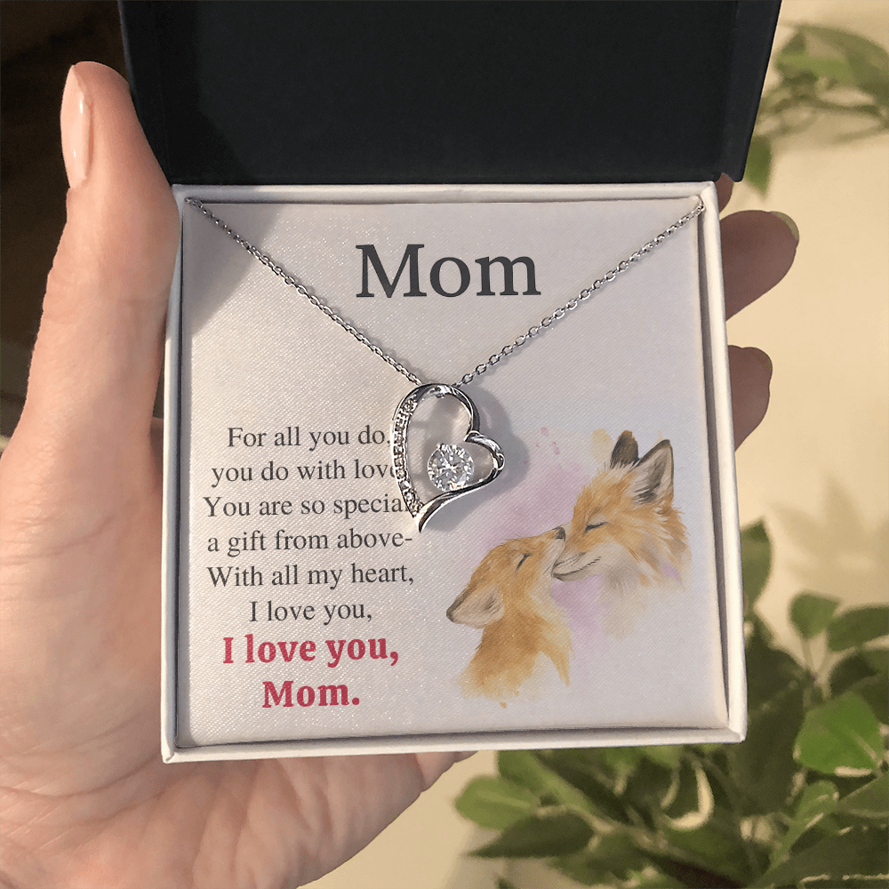 Forever Love Necklace – 'I Love You Mom' Fox Card • Gift for Momrevise the page and i will update