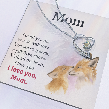 Forever Love Necklace – 'I Love You Mom' Fox Card • Gift for Momrevise the page and i will update