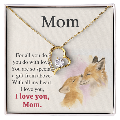 Forever Love Necklace – 'I Love You Mom' Fox Card • Gift for Momrevise the page and i will update