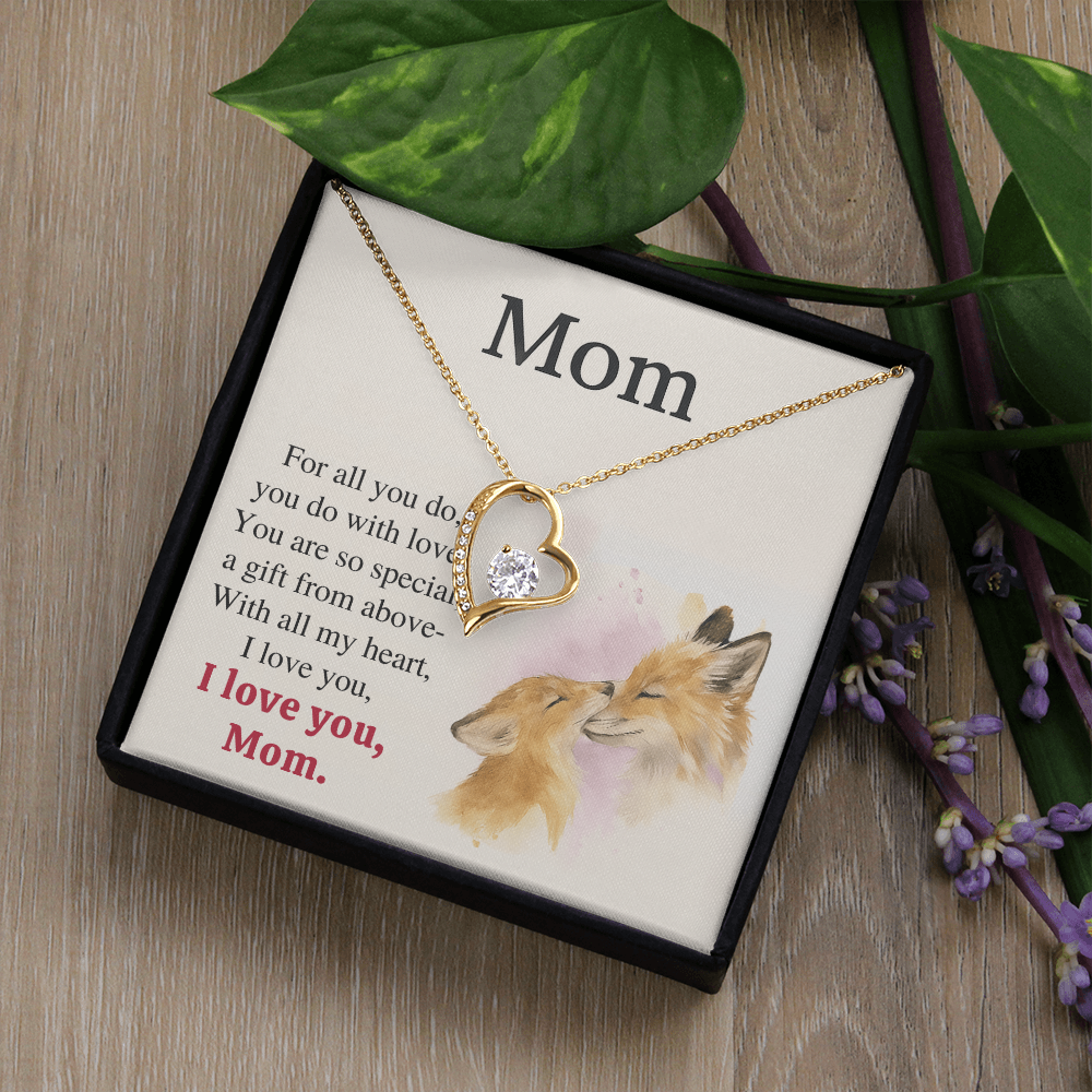 Forever Love Necklace – 'I Love You Mom' Fox Card • Gift for Momrevise the page and i will update