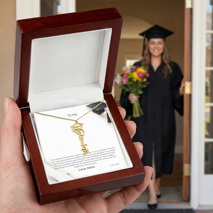 To My Daughter – Graduation Name Cap Necklace – Proud of the Woman You've Become - From Mom