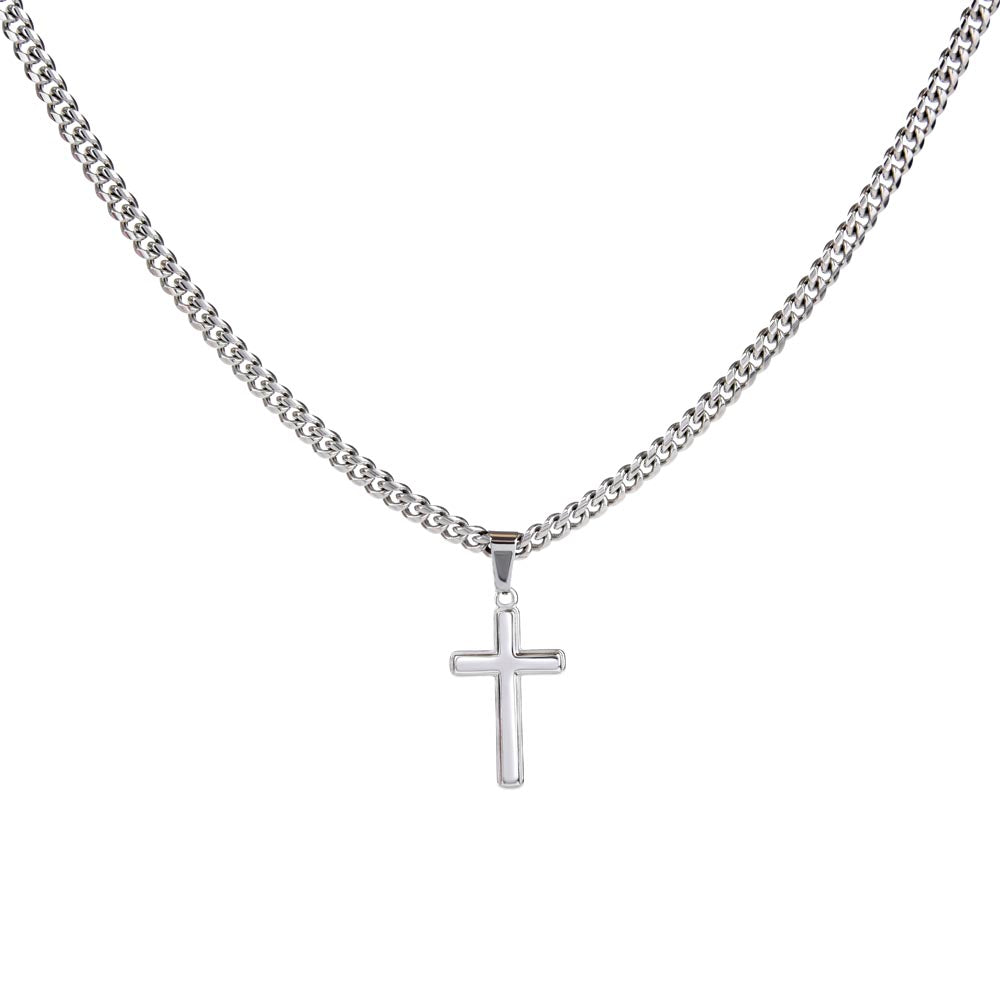 Gift for Son from Dad – Faith Cross Necklace – Christian Son Gift for Graduation, Birthday or Christmas