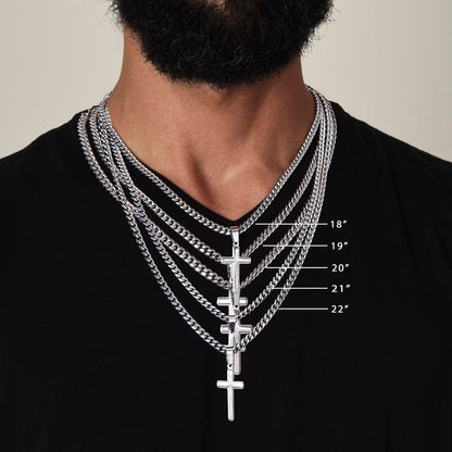Gift for Son from Dad – Faith Cross Necklace – Christian Son Gift for Graduation, Birthday or Christmas