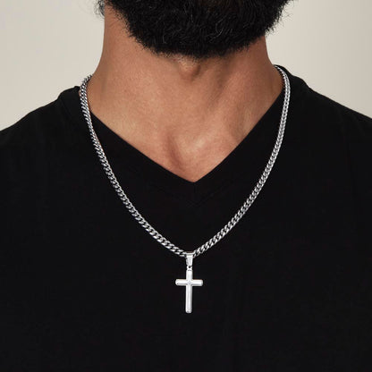 Gift for Son from Dad – Faith Cross Necklace – Christian Son Gift for Graduation, Birthday or Christmas