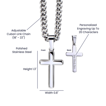 Gift for Son from Dad – Faith Cross Necklace – Christian Son Gift for Graduation, Birthday or Christmas