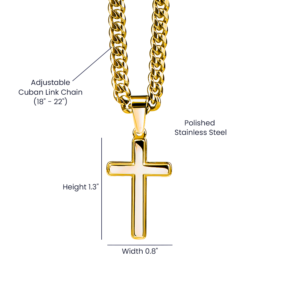 Gift for Son from Dad – Faith Cross Necklace – Christian Son Gift for Graduation, Birthday or Christmas