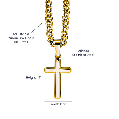 Gift for Son from Dad – Faith Cross Necklace – Christian Son Gift for Graduation, Birthday or Christmas