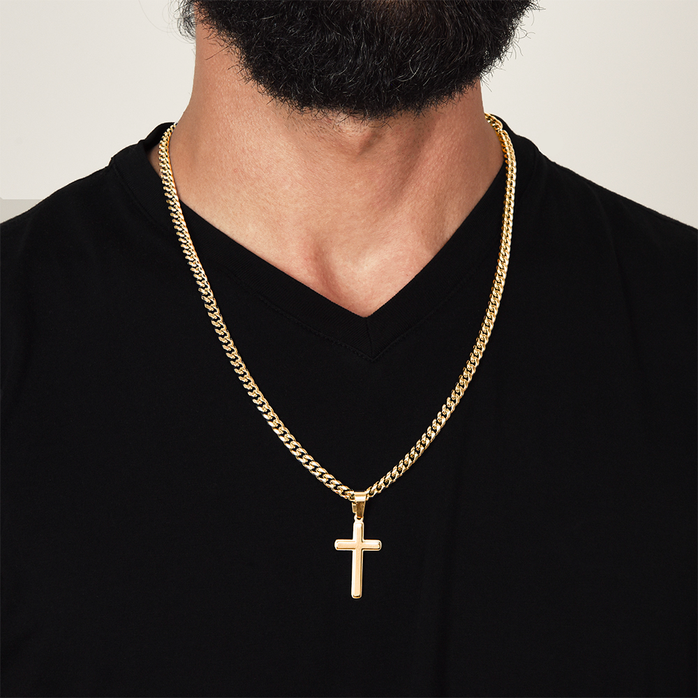 Gift for Son from Dad – Faith Cross Necklace – Christian Son Gift for Graduation, Birthday or Christmas