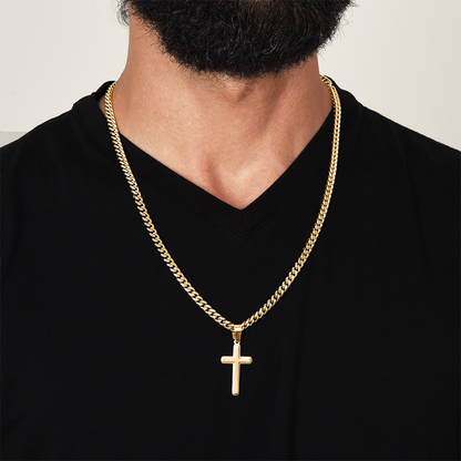 Gift for Son from Dad – Faith Cross Necklace – Christian Son Gift for Graduation, Birthday or Christmas